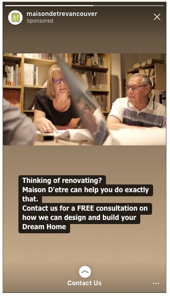 Digital Marketing story for renovations company