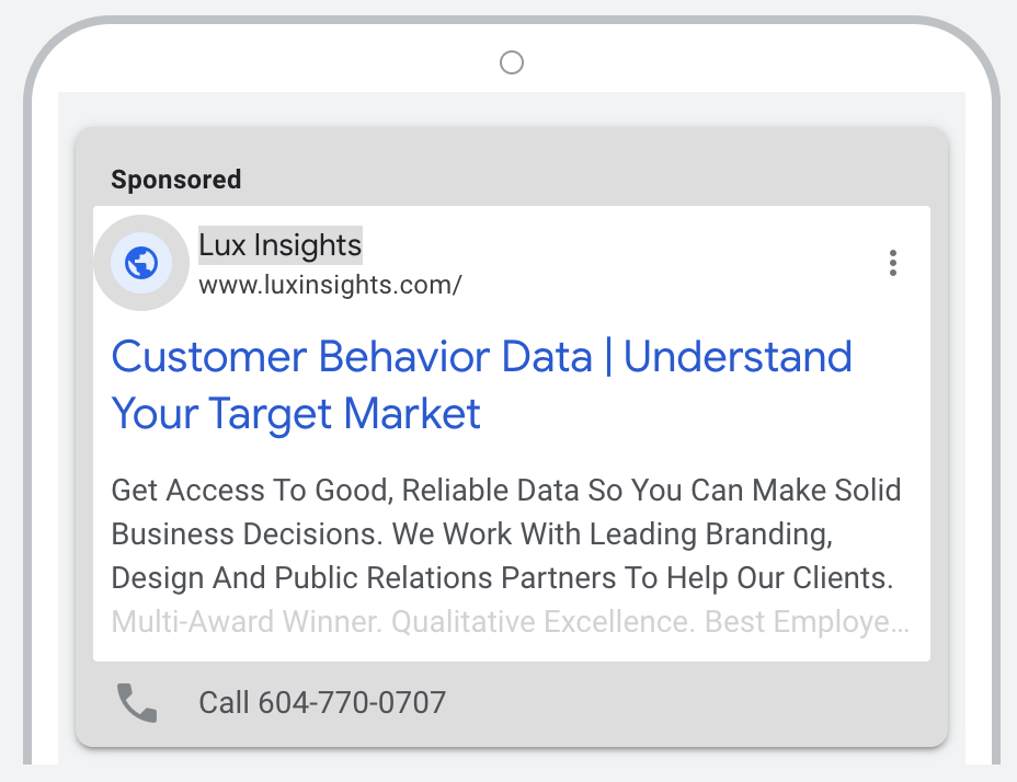 Lux Insights Search Ads